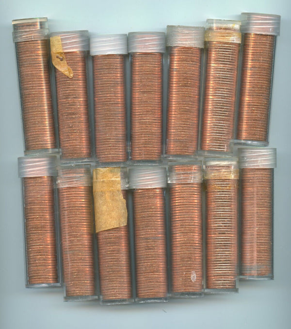 1965 Canada Lot Of 14 50c Uncirculated 1 Cent Penny Rolls 700 Coins - SR703