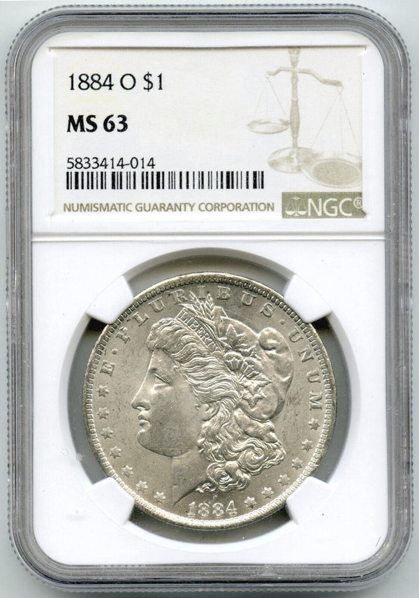 1884-O Morgan Silver Dollar NGC MS 63 Certified - New Orleans Mint - K185