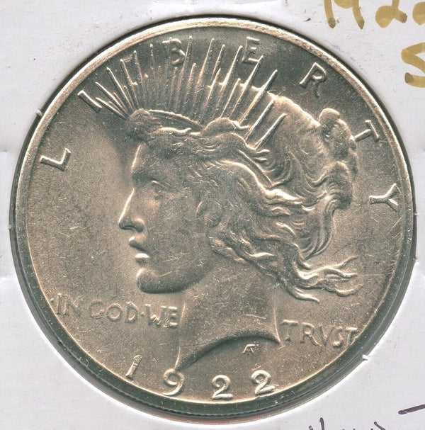 1922-S Peace Silver Dollar $1 San Francisco Mint - SS864