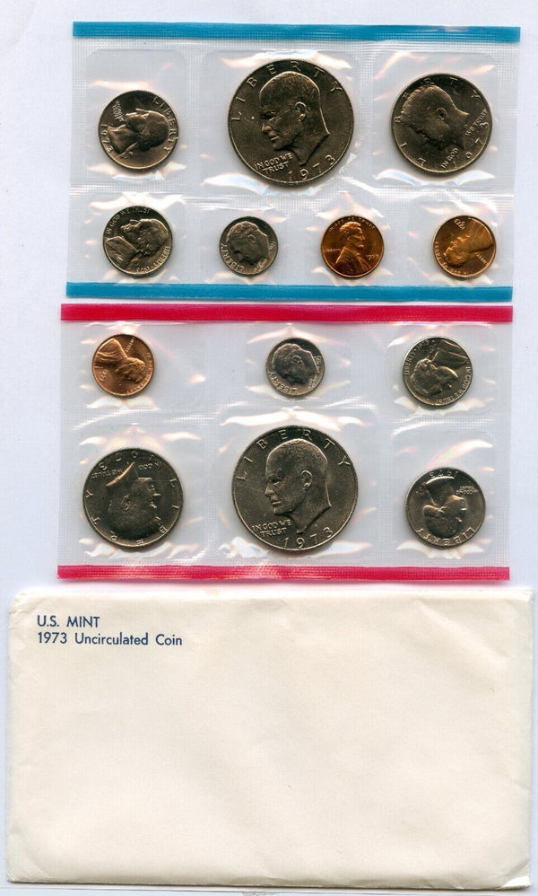 1973 Uncirculated Mint Set Philadelphia & Denver United States US 13 Coins P & D