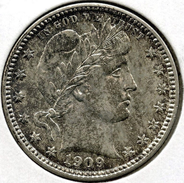 1909-D Barber Silver Quarter - Denver Mint - E784