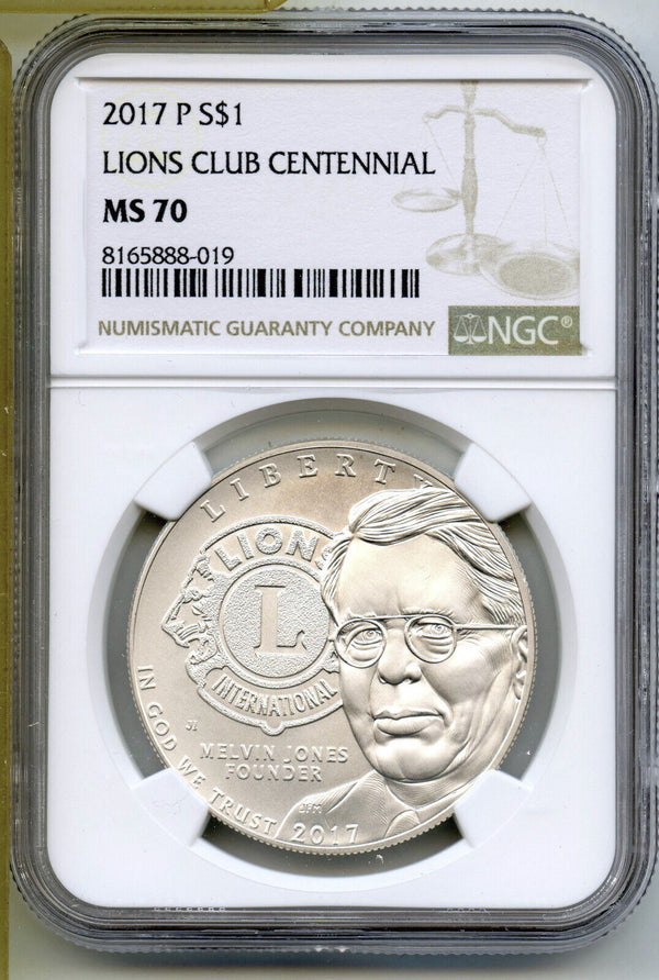 2017 Lions Club Centennial Silver Dollar NGC MS 70 Coin Philadelphia - J349