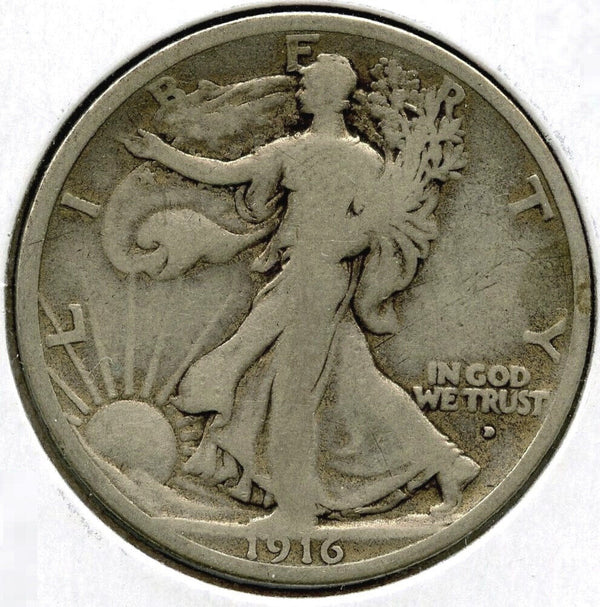 1916-D Walking Liberty Silver Half Dollar - Obverse - Denver Mint - K243