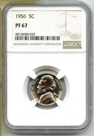 1956 Jefferson Proof Nickel NGC PF 67 Certified - J456