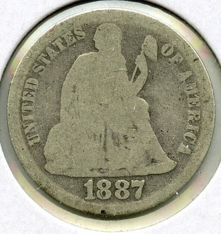 1887 Seated Liberty Silver Dime - Philadelphia Mint - J612