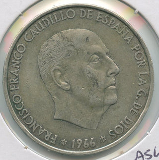 1966 Spain 100 Pesetas Silver Coin Franco - SR85