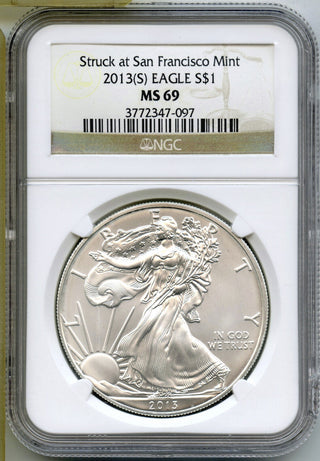 2013 (S) American Eagle 1 oz Silver Dollar NGC MS69 San Francisco Mint - H753