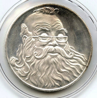 1990 Santa Claus 999 Silver 1 oz Holiday Art Medal Christmas Bullion - K112