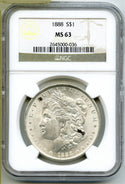1888 Morgan Silver Dollar NGC MS 63 Certified $1 Philadelphia Mint - B119