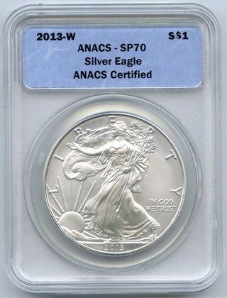 2013-W American Eagle 1 oz Silver Dollar ANACS SP 70 Certified West Point - E567
