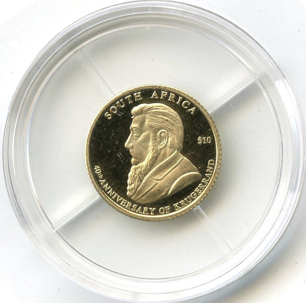 2007 Krugerrand 40th Anniversary $10 Proof Gold Coin Liberia South Africa - K434