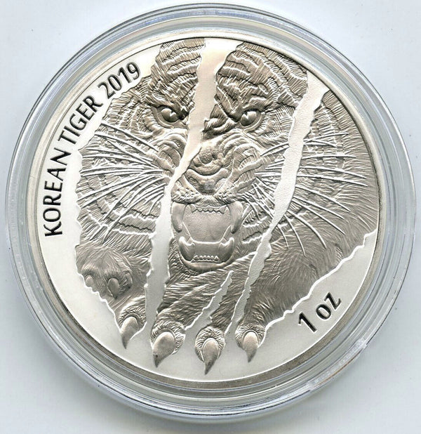 2019 Republic of Korea Tiger 999 Silver 1 oz Medal Round - K347