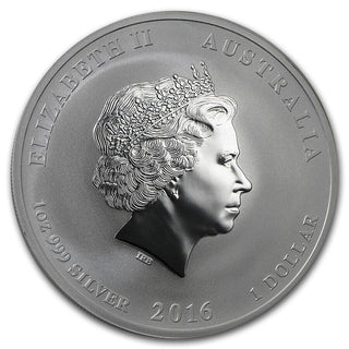 2016 Australia Lunar Year of Monkey 999 Silver 1 oz Coin $1 Commemorative BX414