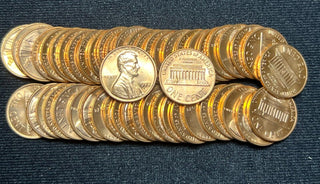 1972-S Unc Lincoln Memorial One Cent Penny Roll Uncirculated 50 Coins - SS444