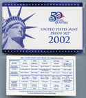2002 United States Proof Set 10 Coins U.S. Mint San Francisco State Quarters