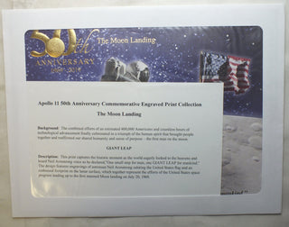 2019 Apollo 11 Moon Landing Engraved Print BEP Giant Leap 50th Anniversary J143