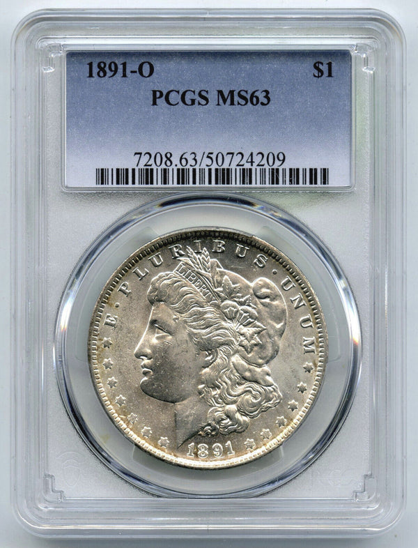 1891-O Morgan Silver Dollar PCGS MS63 Certified - New Orleans Mint - K376