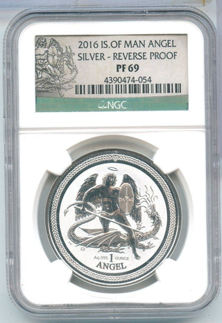 2016 IS. Of Man Angel Silver 1oz 999 Coin NGC PF69 Reverse Proof  - SS603