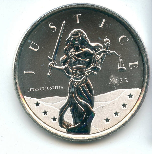 2022 1 Pound Gibraltar Lady Justice  1 oz 999 Silver Round - SR364