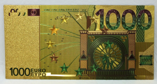 €1000 Euro European Union Novelty 24K Gold Foil Plated Note Currency GFN68