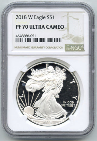 2018-W Proof Silver Eagle 1 oz NGC PF70 Ultra Cameo - West Point Mint - H663