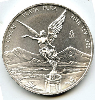 2018 Mexico Libertad 2 oz Onzas 999 Silver Plata Pura Mexican Bullion Coin H531