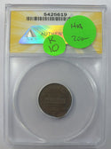 1975-D Lincoln Cent Penny ANACS AU55 Flipover DBL Struck 95% Off-Center - K10