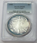 1995 American Eagle 1 oz Silver Dollar PCGS MS68 Toning Toned Bullion - E616