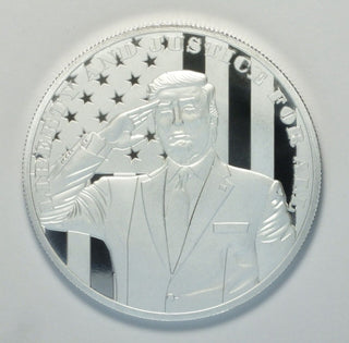 Donald J Trump Liberty and Justice Salute MAGA 999 Silver 1 oz Medal Round LH526