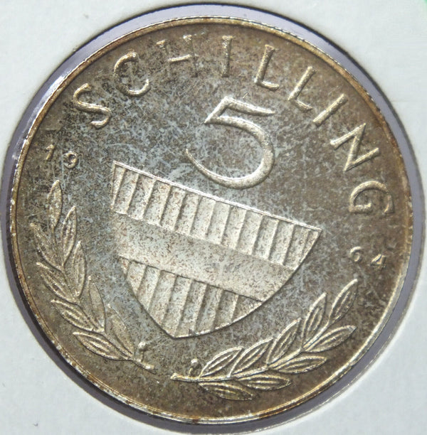 1964 Austria Coin 5 Schillings - Toning Toned - H610