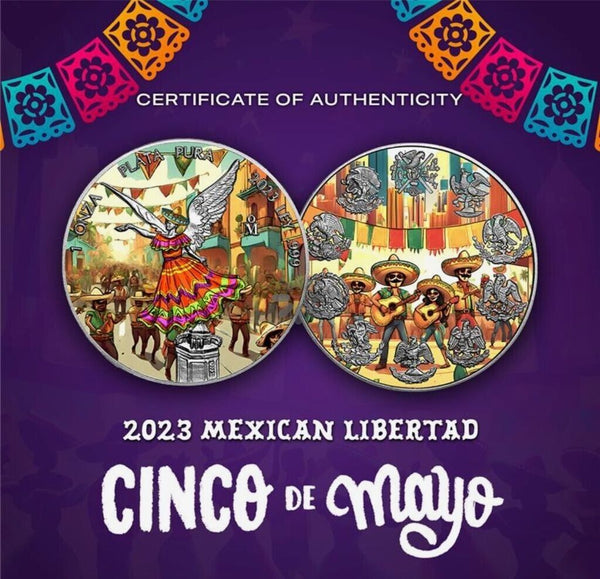 2023 Mexico Libertad 1 Oz 999 Silver Coin Cinco de Mayo Edition Limited - JP707