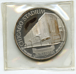 1991 Chicago Blackhawks Stadium 999 Silver 1 oz Medal All-Star Game Round J901