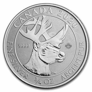 2020 Canada Woodland Caribou 3/4 Oz 9999 Silver $2 Coin Reverse Proof - SR823