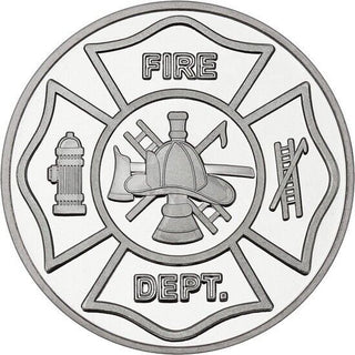 Fire Department Fireman Firemen 1 Oz 999 Fine Silver  Round Medallion