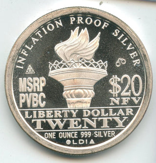 2009 Norfed Liberty $20 Inflation Proof 1 Oz 999 Silver Round - SR151