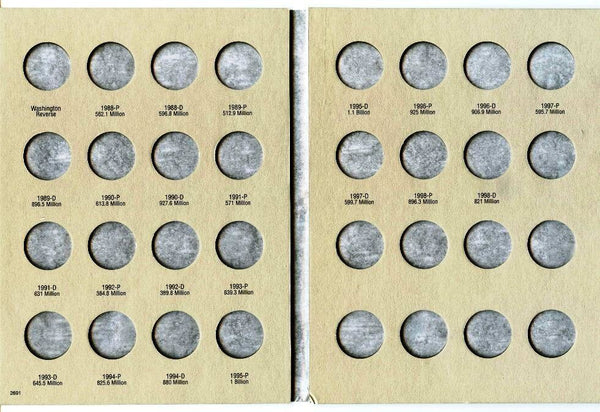 Washington Quarters 1988 - 1998 Set Coin Folder - Harris Album 2691