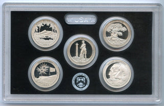 2013 United States Mint America the Beautiful Quarters Silver Proof Set 5 Coin