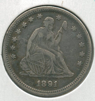 1891-P Silver Seated Liberty Quarter 25C Philadelphia Mint - SS679