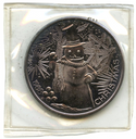 1988 Christmas Snowman Frosty 999 Silver 1 oz Medal Round Wreath - K137