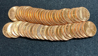 1990-D Unc Lincoln Memorial One Cent Penny Roll Uncirculated 50 Coins - SS463