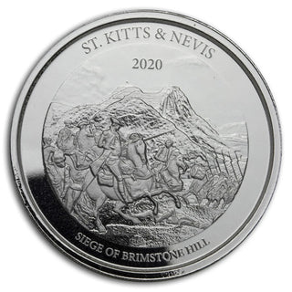 2020 St. Kitts & Nevis 1 oz 999 Silver Brimstone Hill Eastern Caribbean - SR368