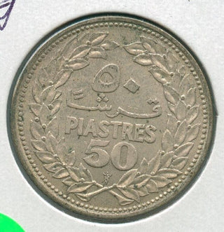 1952 Lebanon Silver Coin 50 PIastres - SR847