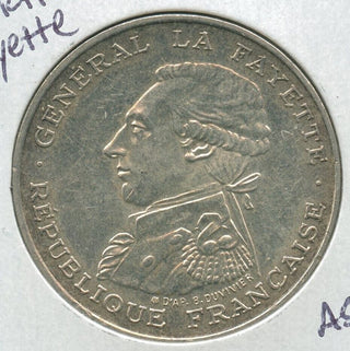 1987 Silver France Birth Of General Lafayette 100 Francs Coin - SR94