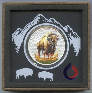 Spirit Buffalo 999 Silver 1 oz Medal Augmented Reality AR Drop the Coins -DN584