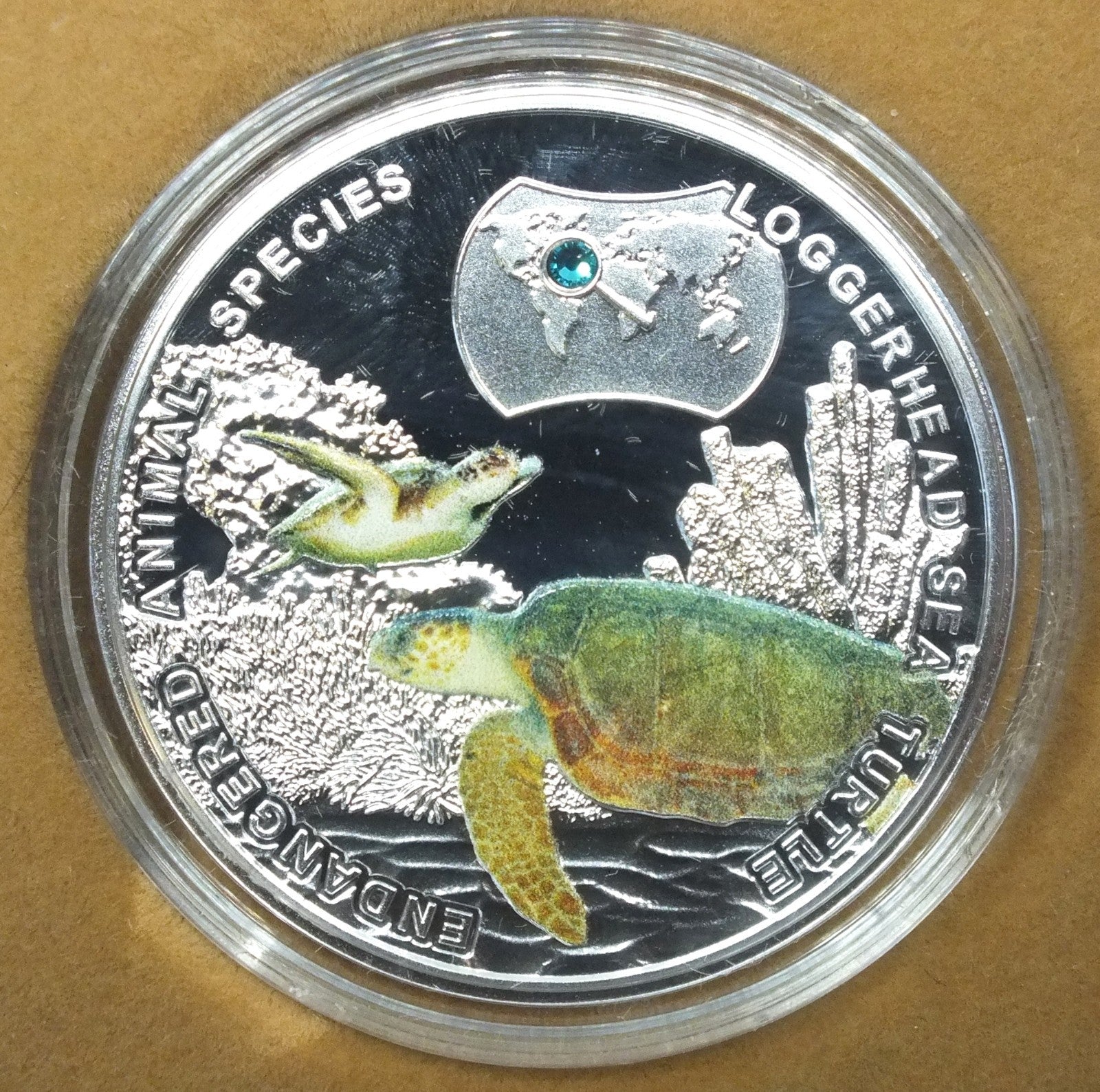 2014 $1 Endangered Animal Species Loggerhead Sea Turtle Pure Silver Co ...