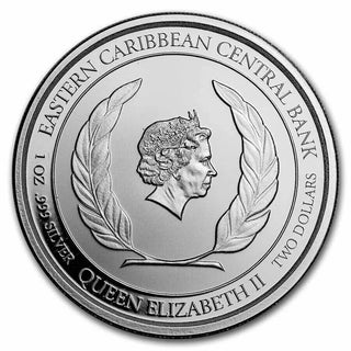 2022 Grenada Nutmeg Tree 1 oz 999 Silver $2 Dollar Coin Eastern Caribbean- SR372