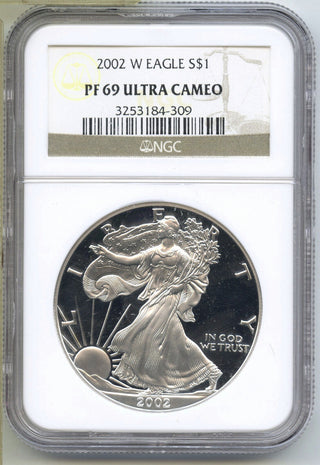 2002-W American Eagle 1 oz Proof Silver Dollar NGC PF69 Ultra Cameo - B748