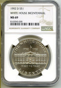 1992-D White House Bicentennial Silver Dollar NGC MS69 Commemorative Coin J381