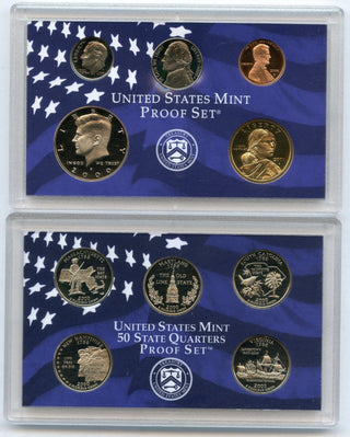 2000 United States Proof Set 9 Coins U.S. Mint San Francisco State Quarters