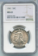 1941-P Walking Liberty Silver Half Dollar 50c NGC MS63 Philadelphia Mint - SR171